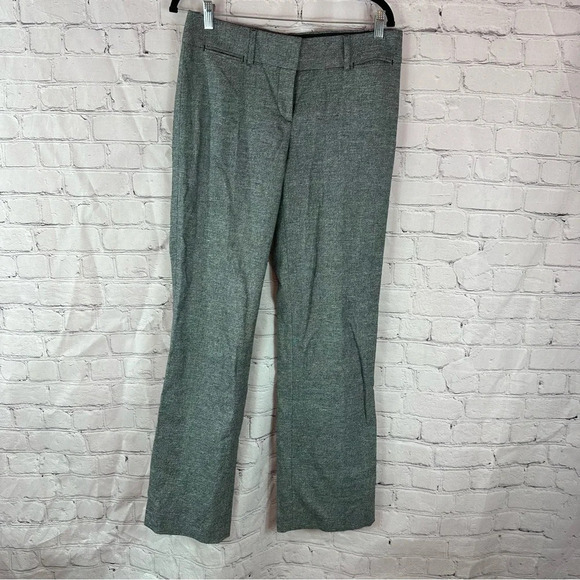 ann taylor LOFT marisa trouser sz 4 black white tweed linen blend preppy office - Picture 1 of 10